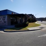 BuzzCoffeeShop_2016_1 Flat pan built to match the odd shaped outdoor patio of the coffee shop.